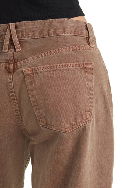 Shop Slvrlake Mica Low Rise Wide Leg Organic Cotton Jeans In Brick