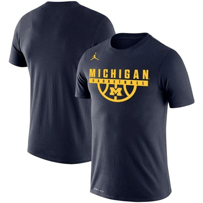 Shop Jordan Brand Navy Michigan Wolverines Basketball Drop Legend Performance T-shirt