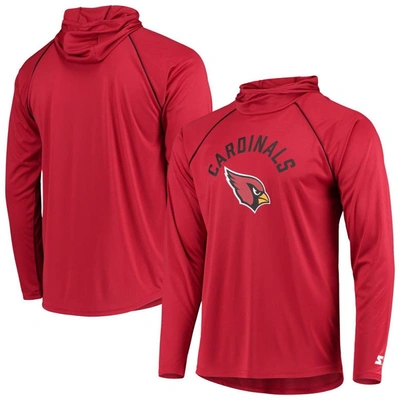 Shop Starter Cardinal Arizona Cardinals Raglan Long Sleeve Hoodie T-shirt