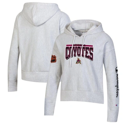 Shop Champion Heathered Gray Arizona Coyotes Reverse Weave Pullover Hoodie In Heather Gray