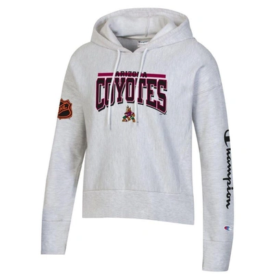 Shop Champion Heathered Gray Arizona Coyotes Reverse Weave Pullover Hoodie In Heather Gray