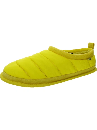 Shop Ugg Tasman Lta Womens Faux Fur Thinsulate Loafer Slippers In Yellow