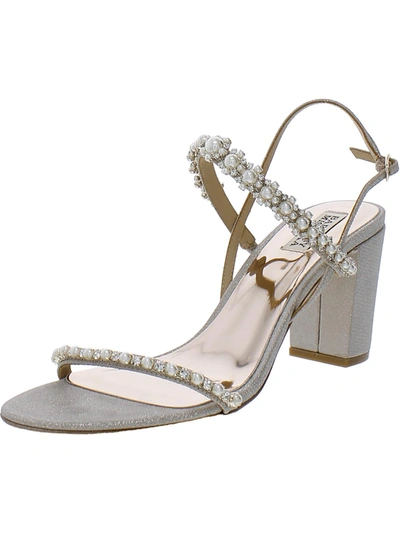 Shop Badgley Mischka Natasha Womens Glitter Embellished Slingback Heels In Multi