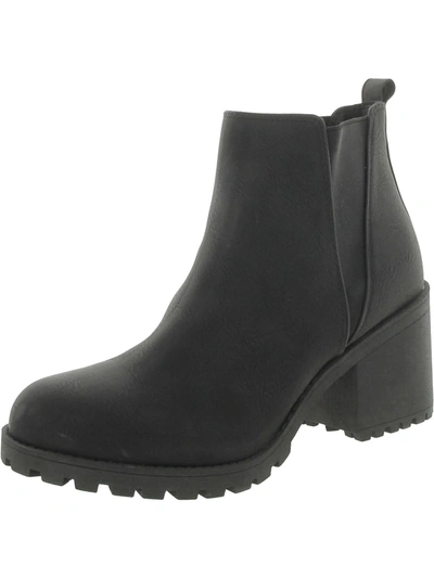 Dirty Laundry Lita Womens Faux Leather Ankle Chelsea Boots In Black