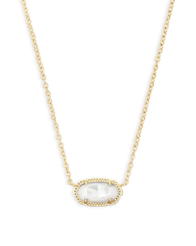 Shop Kendra Scott Elisa Short Pendant Necklace In Gold Ivory Mother Of Pearl In Multi