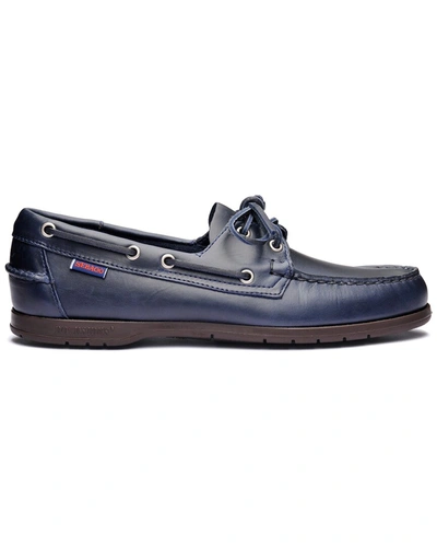 Shop Sebago Endeavor Leather Boat Shoe In Blue