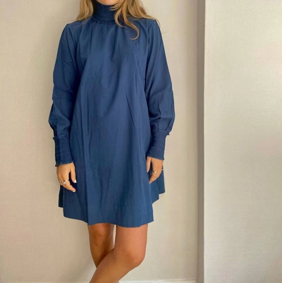 Shop Erica Wilson Victoria Dress In Navy In Blue