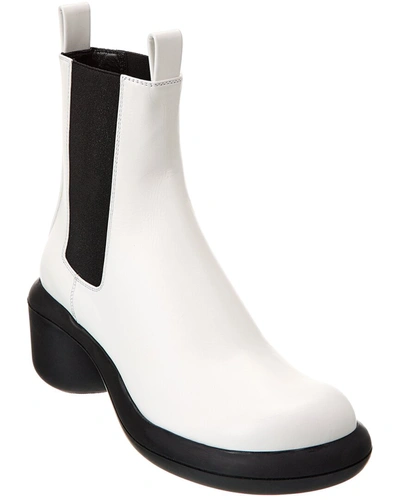 Shop Jil Sander Leather Bootie In White