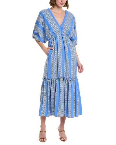Shop Taylor Printed Midi Dress In Blue