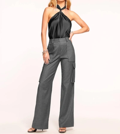 Shop Ramy Brook Noa Pant In Charcoal Pinstripe In Multi