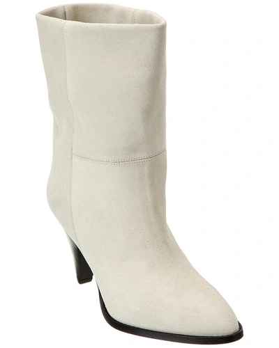 Shop Isabel Marant Rouxa Suede Bootie In White