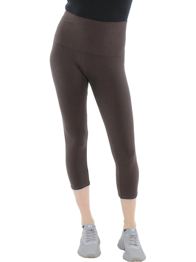 Shop M.rena Womens Fold-over Solid Leggings In Brown