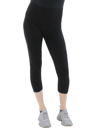 Shop M.rena Womens Fold-over Solid Leggings In Black