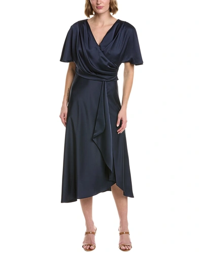 Shop Taylor Pleated Midi Dress In Blue
