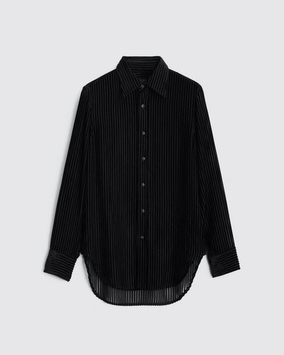 Shop Rag & Bone Lila Velvet Burnout Shirt In Black