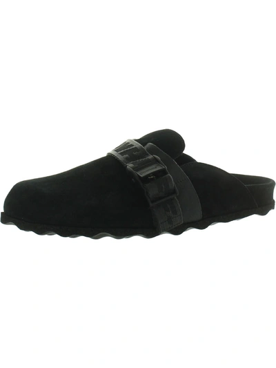Shop Off-white Womens Suede Slip-on Slide Sandals In Black
