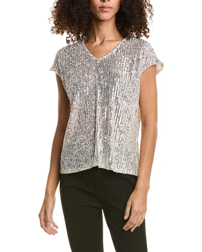 Shop Vince Camuto Sequin Blouse In Silver