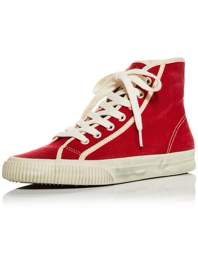 Shop Re/done 90s High Top Womens Canvas Slip On High-top Sneakers In Red