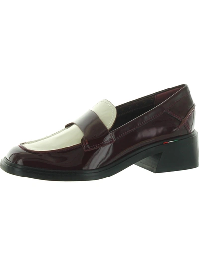 Shop Sarto Franco Sarto Gabriella Womens Patent Leather Square Toe Loafer Heels In Multi