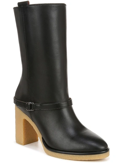 Shop Franco Sarto L Paxton Womens Suede Almond Toe Mid-calf Boots In Black
