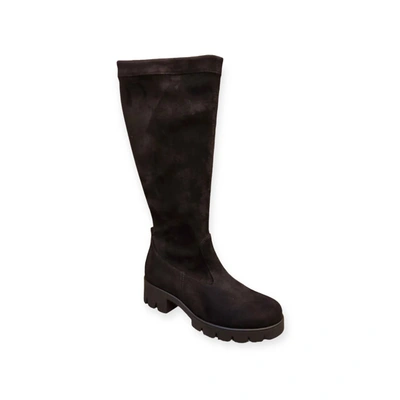 Shop Gabor Women's Microsuede Lug Tall Boots In Black