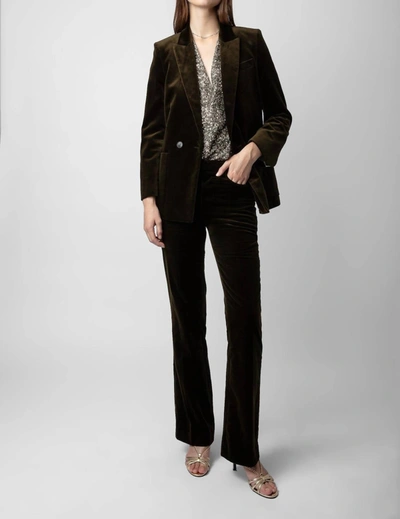 Shop Zadig & Voltaire Tailored Velvet Pants In Black