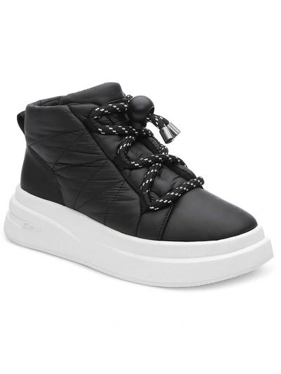 Shop Ash Igloo Womens Leather Chunky Casual And Fion Sneakers In Black