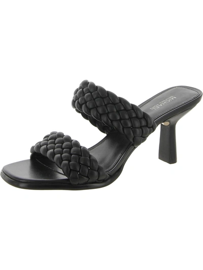 Shop Michael Michael Kors Amelia Womens Faux Leather Braided Mules In Black