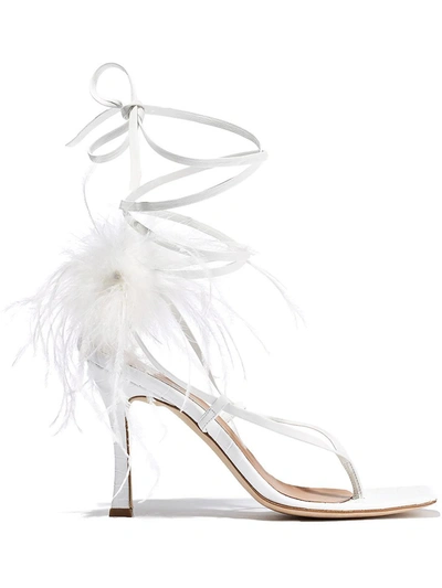 Shop Brother Vellies Paloma Womens Leather Feathered Pumps In White