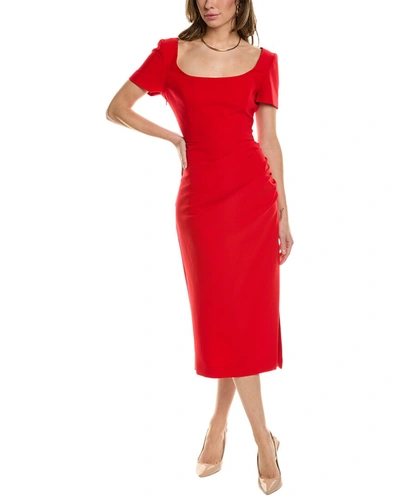 Shop Carolina Herrera Scoop Neck Dress In Red