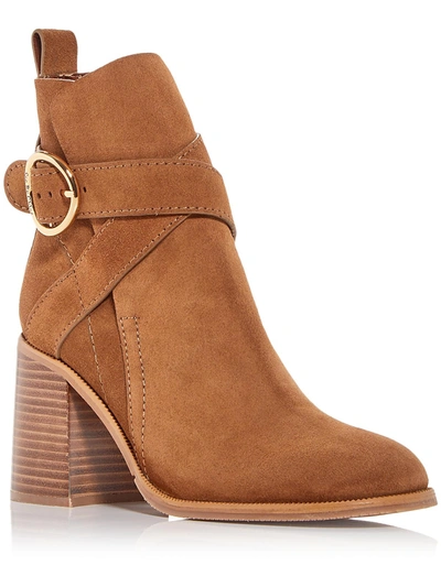 Shop See By Chloé Womens Suede Buckle Booties In Multi