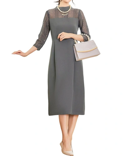 Shop Lily Kim Dress In Grey