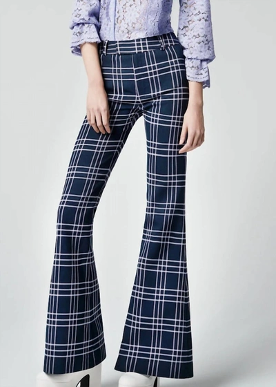 Shop Smythe Bootcut Pant In Navy Lilac Grid In Multi