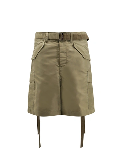 Shop Sacai Nylon Bermuda Shorts With Belt