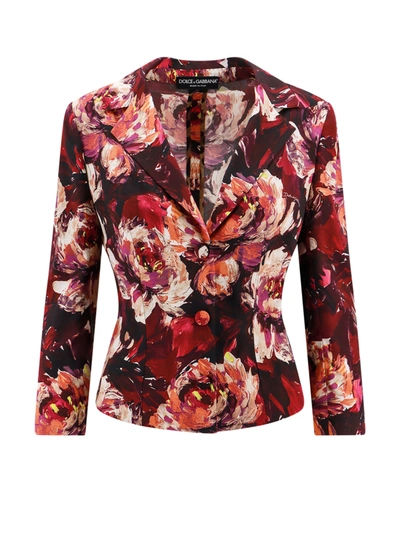 Shop Dolce & Gabbana Cady  Blazer With Peonie Flower Print