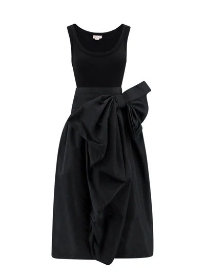 Shop Alexander Mcqueen Organic Cotton Dress With Frontal Bow