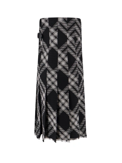 Shop Burberry Wool Kilt Dress With Check Motif