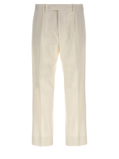 Shop Zegna Front Pleat Pants White