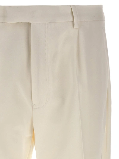 Shop Zegna Front Pleat Pants White