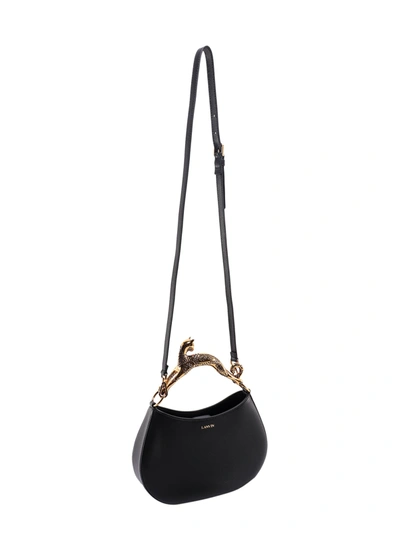 Shop Lanvin Leather Handbag With Logo Print