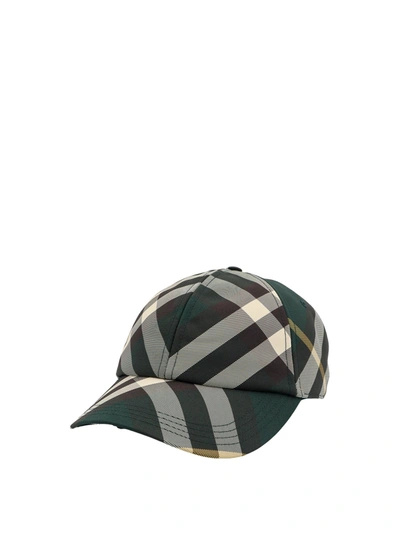 Shop Burberry Nylon Hat With Traditional Check Print