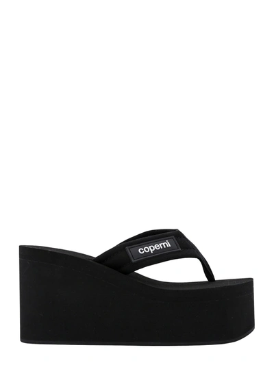 Shop Coperni Fabric Sandals With Logo Patch On The Side