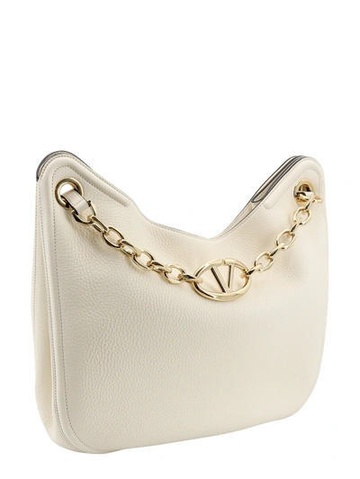 Shop Valentino Leather Shoulder Bag With Vlogo Signature Detail