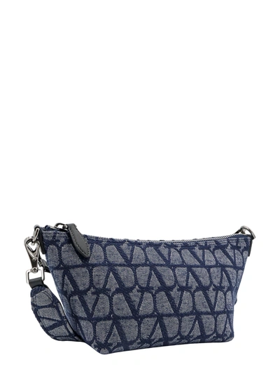 Shop Valentino Denim Shoulder Bag With Toile Iconographe Motif