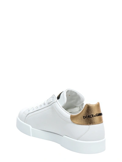 Shop Dolce & Gabbana Portofino Leather Sneakers With Logoed Crown Patch