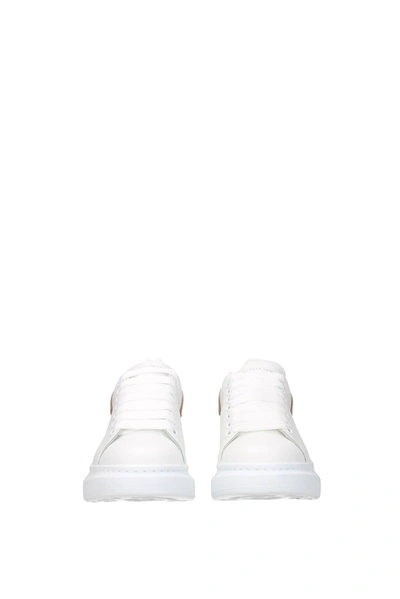 Shop Alexander Mcqueen Sneakers Oversize Leather White Moonstone