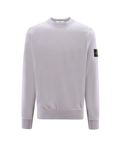 Shop Stone Island Cotton Sweatshirt With Removable Logo Patch