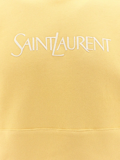 Shop Saint Laurent Biologic Cotton Oversize Sweatshirt With Embroidered Logo