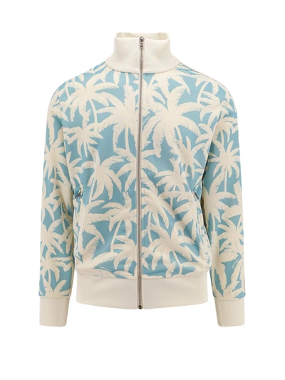 Shop Palm Angels Sweatshirtwith All-over Palms Print