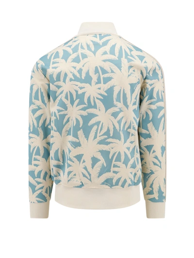 Shop Palm Angels Sweatshirtwith All-over Palms Print
